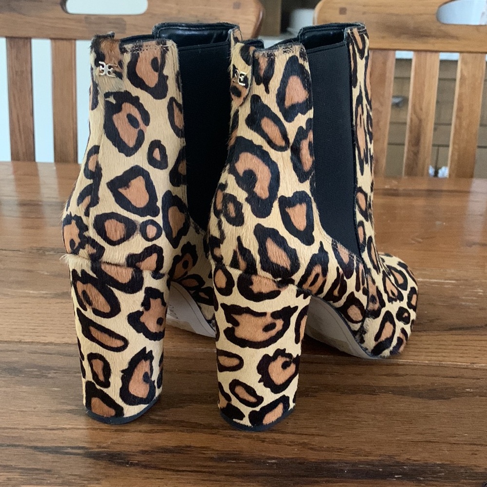 Sam Edelman calf hair leopard boots